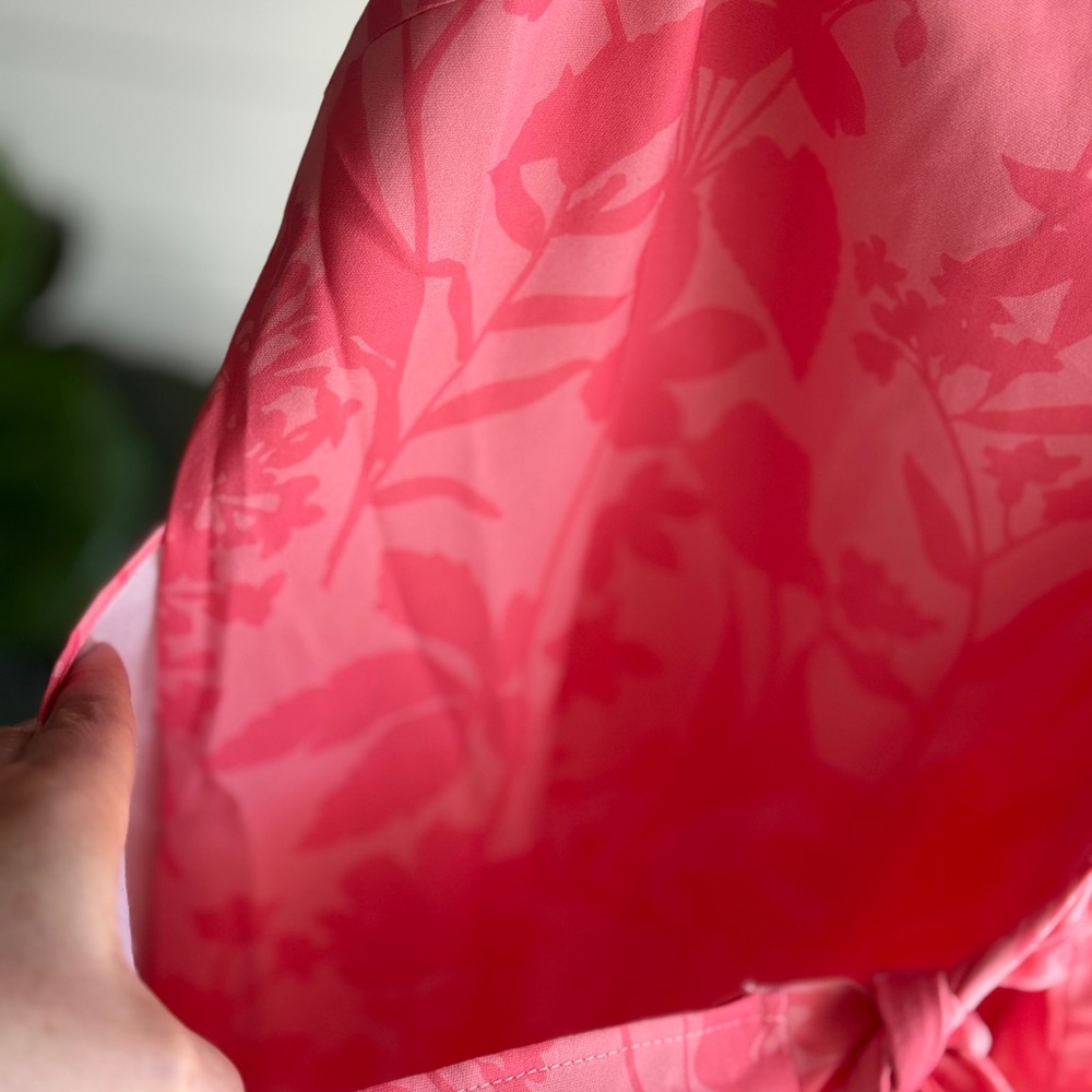 Pink Lily Coral-Pink Floral Satin Slip Dress - Picture 6 of 13